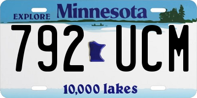 MN license plate 792UCM