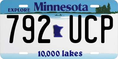 MN license plate 792UCP