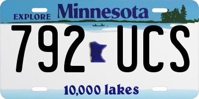 MN license plate 792UCS