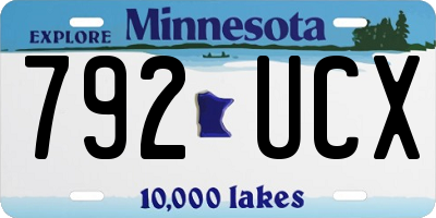 MN license plate 792UCX