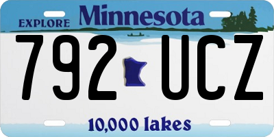 MN license plate 792UCZ