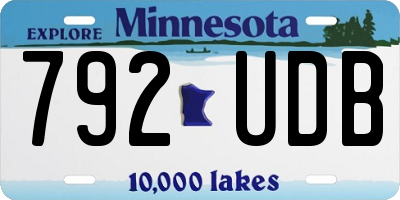 MN license plate 792UDB