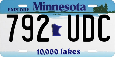 MN license plate 792UDC