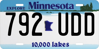 MN license plate 792UDD