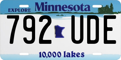 MN license plate 792UDE