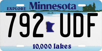 MN license plate 792UDF
