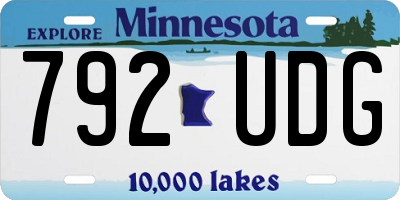 MN license plate 792UDG