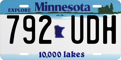 MN license plate 792UDH