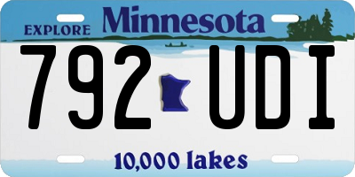 MN license plate 792UDI