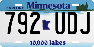 MN license plate 792UDJ