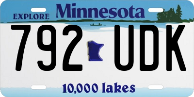 MN license plate 792UDK