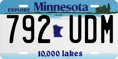 MN license plate 792UDM