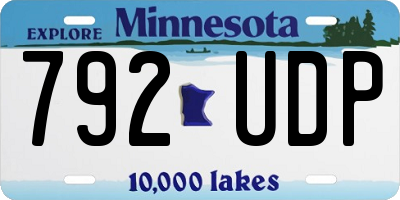 MN license plate 792UDP