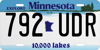 MN license plate 792UDR