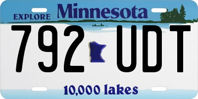 MN license plate 792UDT