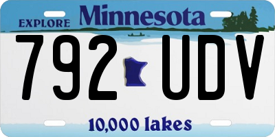 MN license plate 792UDV