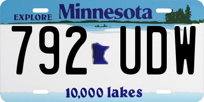 MN license plate 792UDW