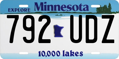 MN license plate 792UDZ