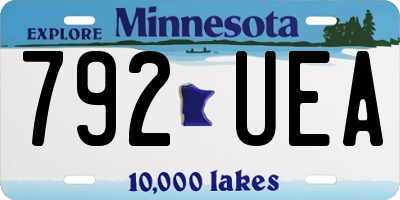 MN license plate 792UEA