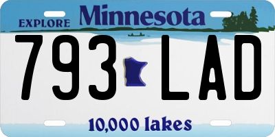 MN license plate 793LAD