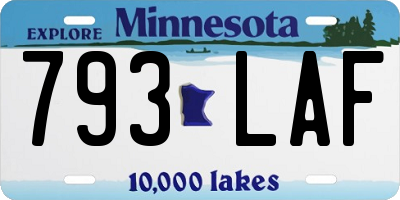 MN license plate 793LAF