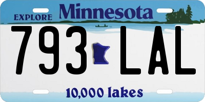 MN license plate 793LAL