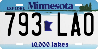 MN license plate 793LAO