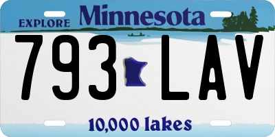 MN license plate 793LAV