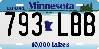 MN license plate 793LBB
