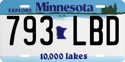 MN license plate 793LBD