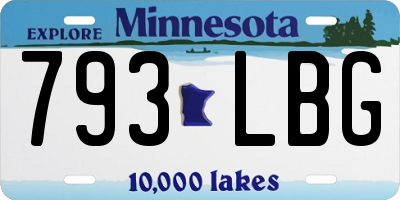 MN license plate 793LBG