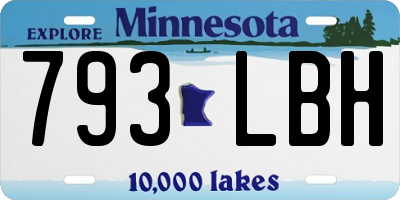 MN license plate 793LBH