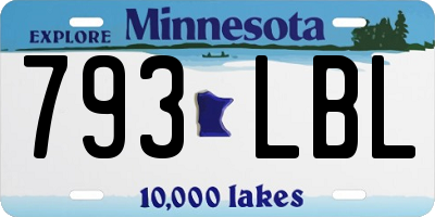 MN license plate 793LBL