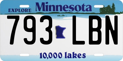 MN license plate 793LBN
