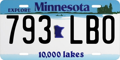 MN license plate 793LBO