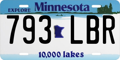 MN license plate 793LBR