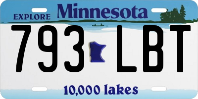 MN license plate 793LBT