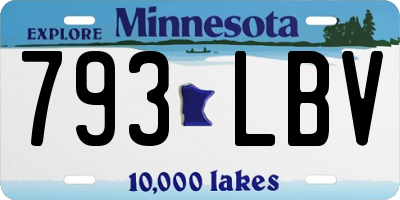 MN license plate 793LBV
