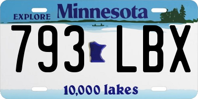 MN license plate 793LBX