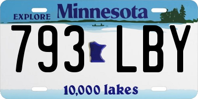 MN license plate 793LBY