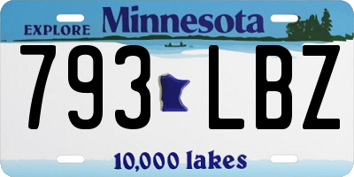 MN license plate 793LBZ