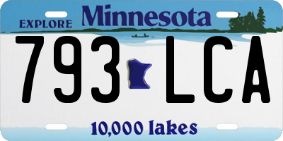 MN license plate 793LCA