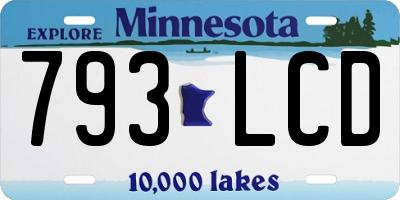 MN license plate 793LCD