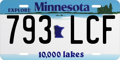 MN license plate 793LCF
