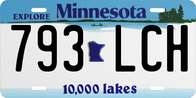 MN license plate 793LCH