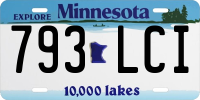 MN license plate 793LCI
