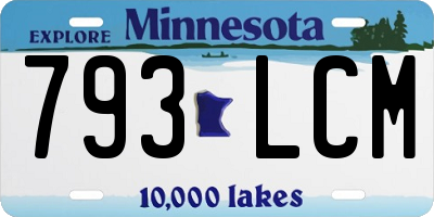 MN license plate 793LCM
