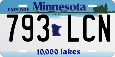MN license plate 793LCN