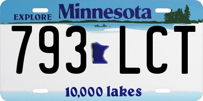 MN license plate 793LCT