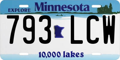 MN license plate 793LCW